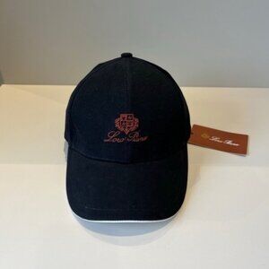 Loro Piana Black Logo Baseball Cap